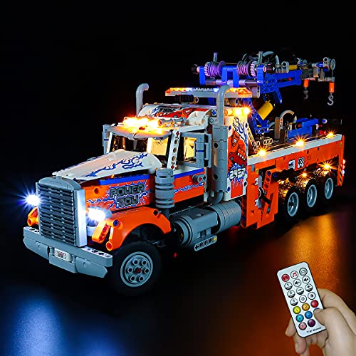 Hosdiy Fernbedienung Beleuchtung Set Kompatibel mit Lego 42128 Schwerlast-Abschleppwagen, Led Licht Beleuchtungsset (Nur Beleuchtung, Ohne Modell Set) von Hosdiy