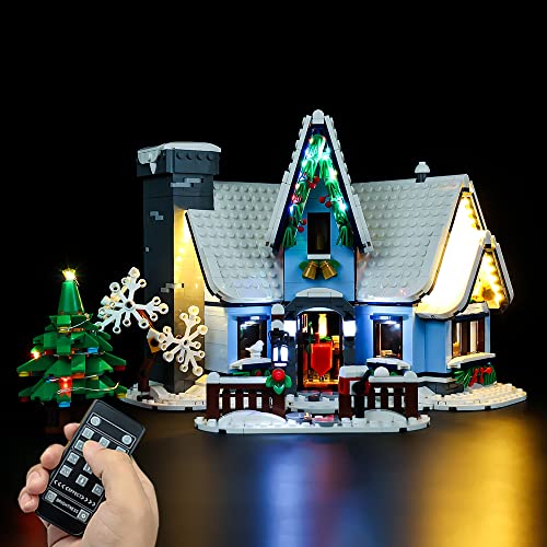 Hosdiy Fernbedienung Beleuchtung Set für (Besuch des Weihnachtsmanns) Modell - Led Licht Kompatibel mit Lego 10293 (Nur Beleuchtung, Ohne Bausteine Modell) von Hosdiy
