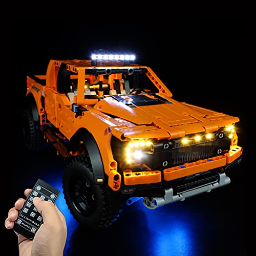 Hosdiy Fernbedienung Beleuchtung Set für (Ford F-150 Raptor Pick-Up-Truck) Modell, Led Licht Kompatibel mit Lego 42126 (Nur Beleuchtung, Ohne Modell) von Hosdiy