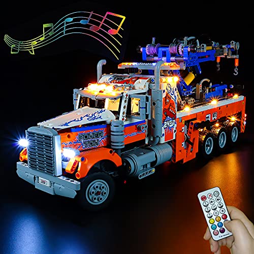 Hosdiy Fernbedienung Sound Beleuchtung Set Kompatibel mit Lego 42128 Schwerlast-Abschleppwagen, Led Licht Beleuchtungsset (Nur Beleuchtung, Ohne Modell Set) von Hosdiy