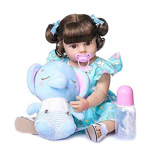 Hoseirty 22Zoll/55cm Reborn Baby Puppe Lebensechte Baby Puppe Vinyl Baby Puppe Realistische Reborn Puppe von Hoseirty