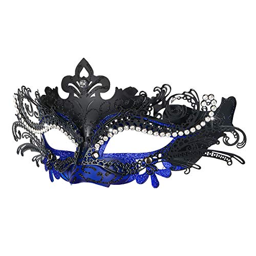 Hoshin Maskerade Maske, Karneval Dekorationen Venezianische Masken für Frauen (Blau & Schwarz) von Hoshin