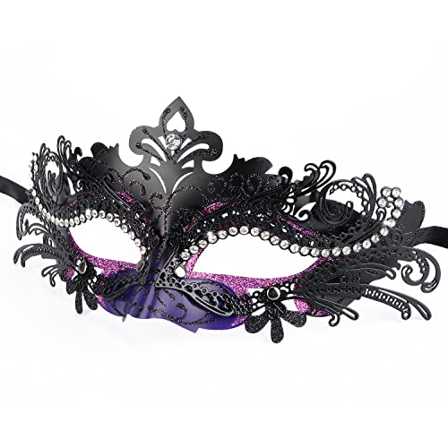 Hoshin Maskerade Maske, Karneval Dekorationen Venezianische Masken für Frauen (Dunkellila & Schwarz) von Hoshin