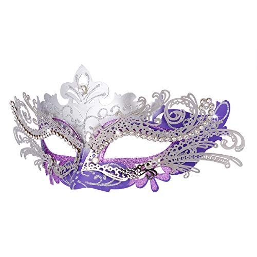 Hoshin Maskerade Maske, Karneval Dekorationen Venezianische Masken für Frauen (Lila & Silber) von Hoshin