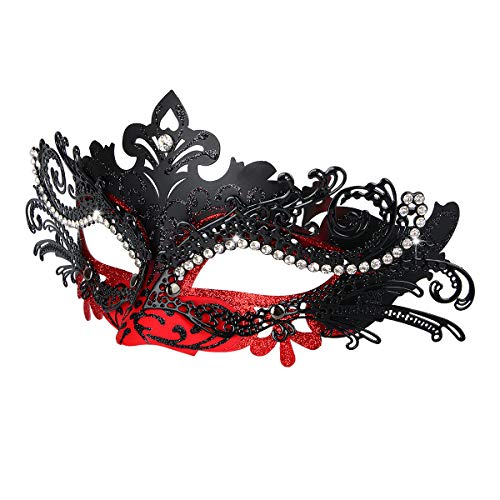 Hoshin Maskerade Maske, Karneval Dekorationen Venezianische Masken für Frauen (Rot & Schwarz) von Hoshin
