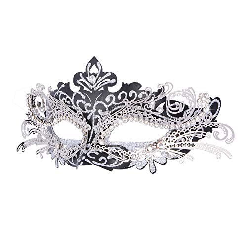 Hoshin Maskerade Maske, Karneval Dekorationen Venezianische Masken für Frauen (Schwarz mit Silver Line) von Hoshin