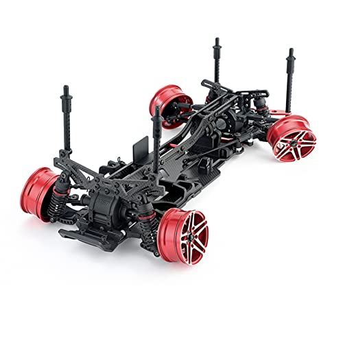 Hosi Kohlefaser-RC-Aluminium-Upgrade-Kit, Doppelschichtiger, Ausgehöhlter, Glatter Driftender Aluminium-Stoßstangenrahmen, 1/10 RC Drift Car (Schwarz) von Hosi