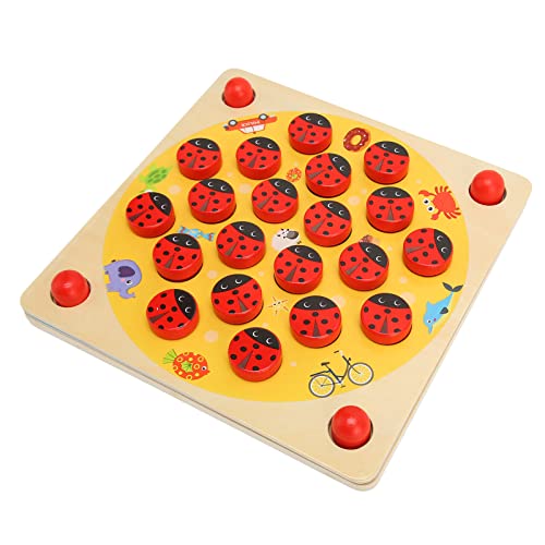 Hosie Ladybug Memory Game Spielzeug, Ladybug Memory Game Board Lindenholz für Autisten von Hosie