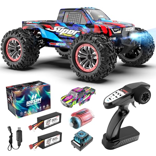 Hosim RC Auto, 1:10 Brushless Ferngesteueres Auto 68+ km/h, RC Drift Car 4WD mit 2 Akkus, Offroad Elektronische Spielzeug für Kinder und Erwachsene (X08) von Hosim