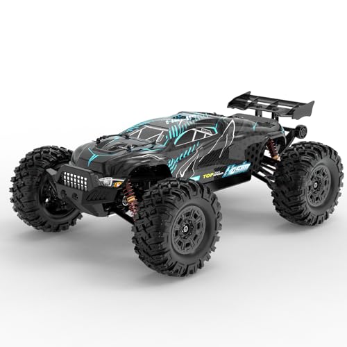 Hosim 1:10 Brushless RC Auto, 4WD Hochgeschwindigkeit 68+ km/h Ferngesteuertes Auto Erwachsene, Schnelles Hobby-Grade RC Offroad LKW Kinder (Schwarz, X07W) von Hosim