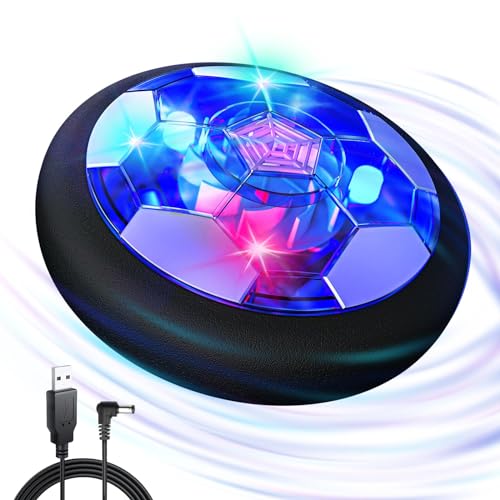 Air Power Fußball, Jungen Spielzeug für Kinder, Hover Fussball Indoor mit LED Geschenke ab 3 4 5 6 7 8 Jahre Jungen Mädchen Kinderspielzeug 3-8 Jahre, Wiederaufladbar Fußball Spiele Kinder von Hot Bee