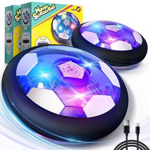 Air Power Fußball Set Spielzeug für Kinder Indoor Jungen Geschenke Mädchen Hover Ball Leuchtender Wiederaufladbar Schwebender Fußball Kinderspielzeug ab 4 5 6 7 8+ Jahre Weihnachten Geburtstag von Hot Bee