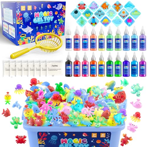 Hot Bee Aqua Gelz Set, DIY Kreatives Spielzeug ab 4 5 6 7 Jahre Mädchen, 3D Aqua Fairy Creature Kinder Magic Water Elf Toy Kit, Magisches Wassergel Kreativ Kit, Geschenk für Mädchen 4 5 6+ (bunt1) von Hot Bee