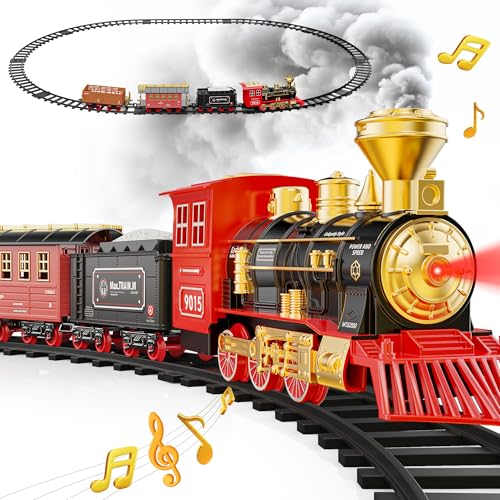 Hot Bee Zug Spielzeug, Eisenbahn Kinder Elektrisch, Weihnachtszug Elektrisch, Weihnachtszug um den Baum, Weihnachtstag Geschenke für 3-7 Jahre Jungen Mädchen von Hot Bee