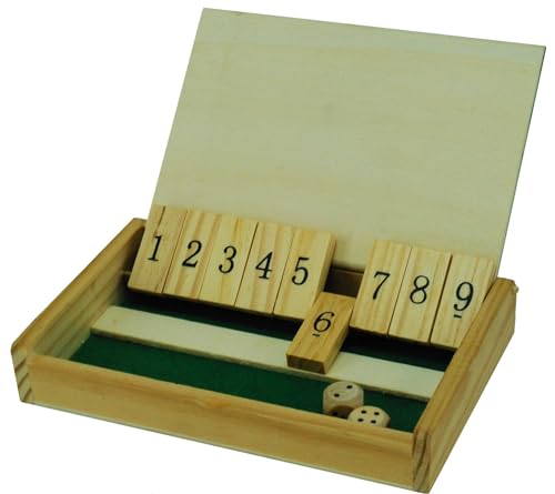 Klapp-Thekenspiel/Shut-Box Mini,Holz 13x8 cm. von Hot Games