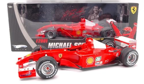 Scale Modell KOMPATIBEL MIT Ferrari F2001 M.Schumacher 2001 N.1 Winn. Hungary GP World Champion 1:18 HOT Wheels HWN2075 von Hot Wheels