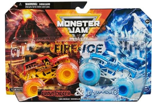 Monster Jam Fire & Ice Grave Digger vs El Toro Loco von Hot Wheels Monster Trucks