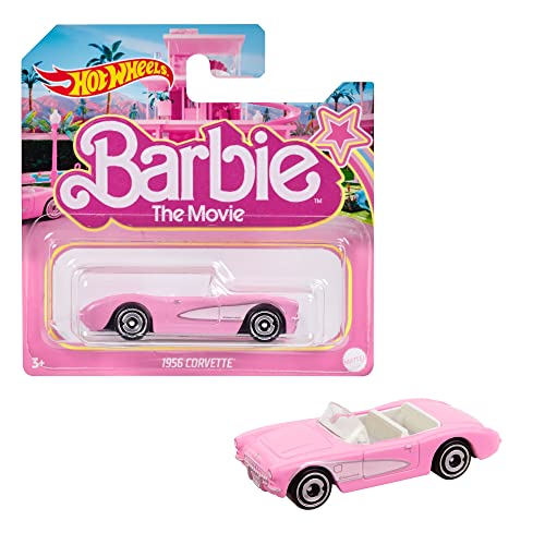 Barbie The Movie - HOT Wheels Corvette für Filme Fans, Die-Cast Spielzeugauto, inspiriert Film, als Geschenk für Kinder ab 3 Jahren geeignet, HPR54 von Hot Wheels