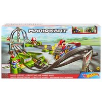 HOT WHEELS GCP27 Mario Kart Mario Rundkurs Trackset, Autorennbahn inkl. 2 Spielzeugautos von Hot Wheels