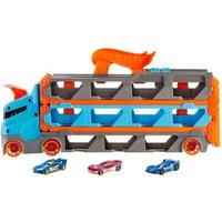 HOT WHEELS GVG37 2-in-1 Rennbahn-Transporter inkl. 3 Spielzeugautos von Hot Wheels