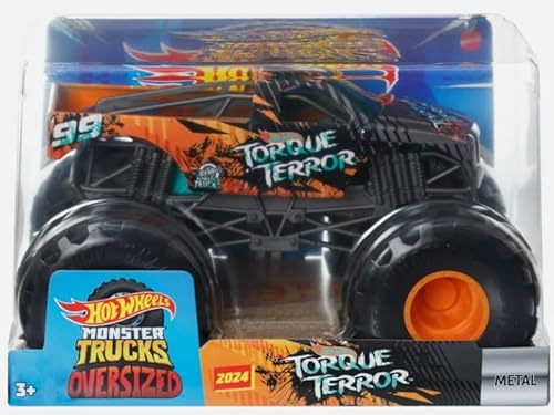 Hot Wheeels Monster Trucks Oversized Torque Terror Orange/Black 99 Neu für 2024 Maßstab 1:24 Druckguss-Truck von Hot Wheels