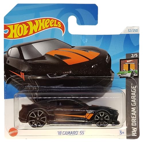 Hot Wheels - ´18 Camaro SS - HW Dream Garage 2/5 - HTB50 - Short Card - GM - schwarz - Mattel 2024 - 1:64 von Hot Wheels