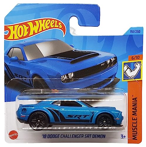 Hot Wheels - ´18 Dodge Challenger SRT Demon - Muscle Mania 6/10 - HKJ54 - Short Card - Mopar - blau metallic - Mattel 2023 von Hot Wheels