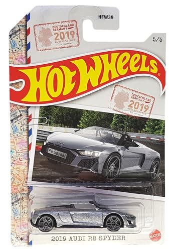 Hot Wheels - 2019 Audi R8 Spyder - World Class Racers 5/5 - HDH26 - Long Card - Daytona Grau Metallic - Mattel 2022 von Hot Wheels