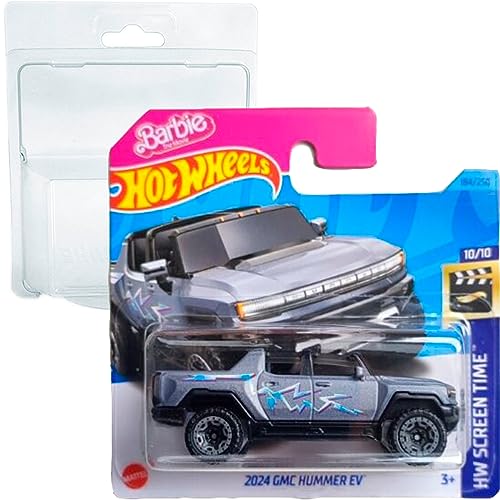 Hot Wheels 2024 GMC Hummer EV Barbie der Film 10/10 (184/250) HKH13 Short Card Mattel 2023 + Blister & Card Protector Pack Friki Affe von Hot Wheels