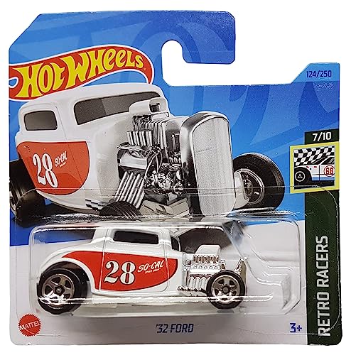 Hot Wheels - ´32 Ford - Retro Racers 7/10 - HKH04 - Short Card - SoCal - Weiss - Mattel 2023 von Hot Wheels