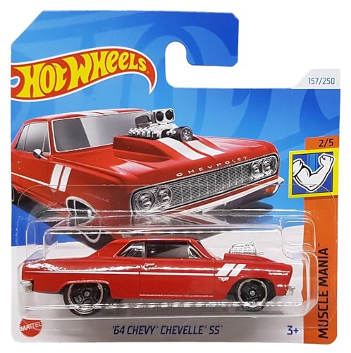 Hot Wheels - ´64 Chevy Chevelle - Muscle Mania 2/5 - HTC58 - Short Card - Chevrolet - GM - rot - Mattel 2024 - 1:64 von Hot Wheels