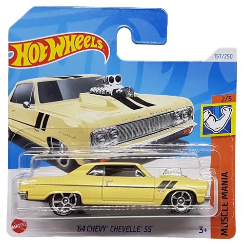 Hot Wheels - ´64 Chevy Chevelle SS - Muscle Mania 2/5 - HTD79 - Short Card - GM Chevrolet - gelb metallic - Mattel 2024 – 1:64 von Hot Wheels