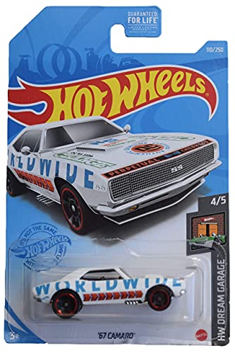 Hot Wheels '67 Camaro, Weiß, 1:64 Scale, Druckguss-Auto, Auto, Klassiker, geeignet für Kinder (Jungen und Mädchen, ab 3 Jahren), Unisex von Hot Wheels