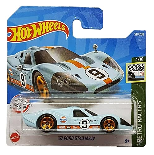 Hot Wheels - ´67 Ford GT40 Mk. IV - Retro Racers 4/10 - HCT72 - Short Card - Gulf - Ryu's Rides - Mattel 2022 von Hot Wheels