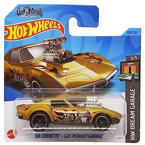 Hot Wheels - ´68 Corvette - Gas Monkey Garage - HW Dream Garage 5/5 - HKH23 - Short Card - Gold metallic - Mattel 2023 von Hot Wheels