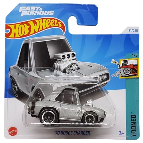 Hot Wheels - ´70 Dodge Charger - Tooned 1/5 - HTD86 - Short Card - Fast & Furious - grau metallic - Mattel 2024 – 1:64 von Hot Wheels