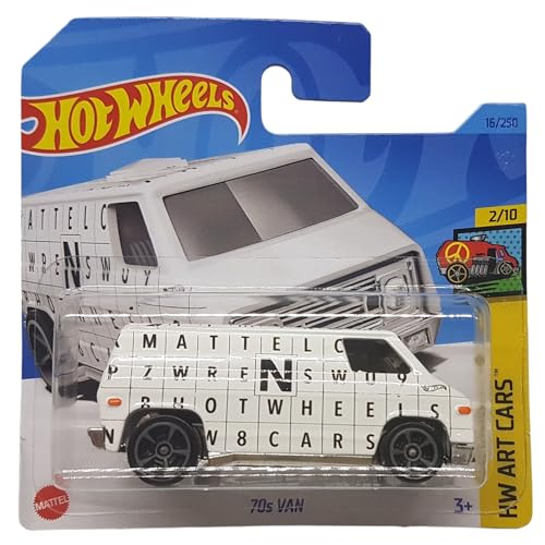 Hot Wheels - 70s Van - HW Art Cars 2/10 - HKH46 - Short Card - Kleintransporter - Weiss - Mattel 2023 von Hot Wheels