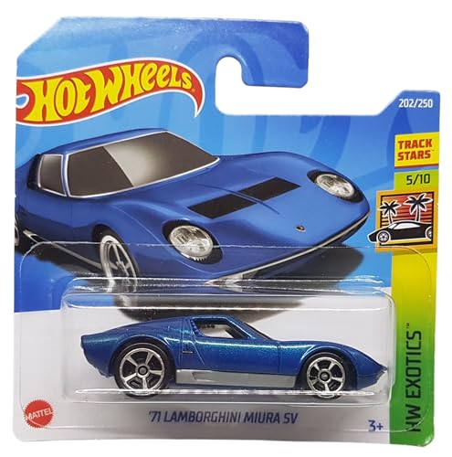 Hot Wheels - ´71 Lamborghini Miura SV - HW Exotics 5/10 - HCX02 - Short Card - Track Stars - blau metallic - Mattel 2022 von Hot Wheels