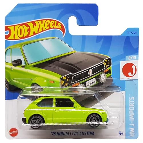 Hot Wheels - ´73 Honda Civic Custom - HW J-Imports 8/10 - HKG40 - Short Card - grün - Mattel 2023 von Hot Wheels