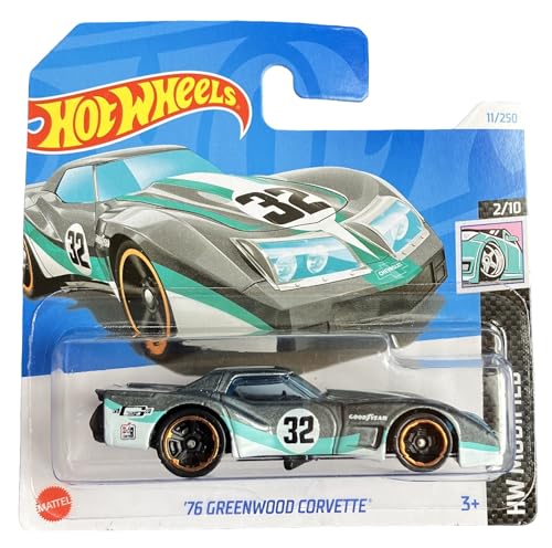 Hot Wheels - ´76 Greenwood Corvette - HW Modified 2/10 - HTD67 - Short Card - Good Year - grau metallic - Mattel 2024 - 1:64 von Hot Wheels