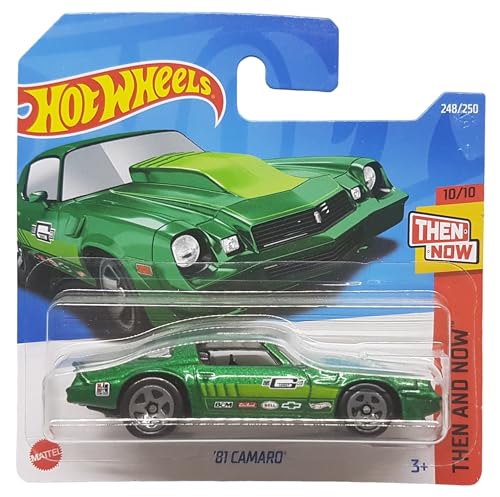 Hot Wheels - ´81 Camaro - Then and Now 10/10 - HCV81 - Short Card - Edelbrock - Bell - grün metallic - Mattel 2022 von Hot Wheels