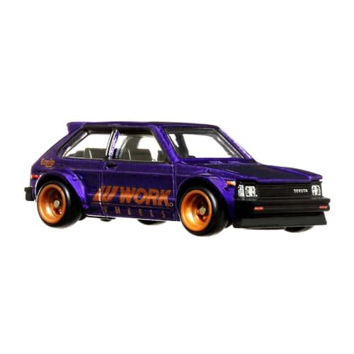 Hot Wheels Car Culture Circuit Legends Fahrzeuge ab 3 Jahren, 81 Toyota Starlet Kp61, Premium Collection of Car Culture Fahrzeuge im Maßstab 1:64 von Hot Wheels