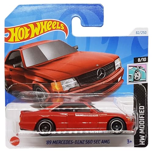 Hot Wheels - ´89 Mercedes-Benz 560 SEC AMG - HW Modified 8/10 - HTB70 - Short Card - rot - Mattel 2024 - 1:64 von Hot Wheels