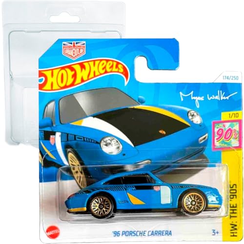 Hot Wheels '96 Porsche Carrera Myles Walker HW: The 90's 1/10 (174/250) HTB03 Blau 2024 + Schutz Short Card Frikimonkey von Hot Wheels