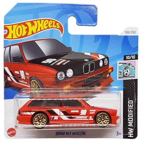 Hot Wheels - BMW M3 Wagon - HW Modified 10/10 - HTD89 - Short Card - Good Year - Bilstein - MOTUL - rot - Mattel 2024 – 1:64 von Hot Wheels