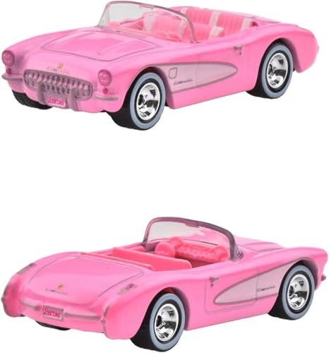 Hot Wheels Barbie The Movie Die Cast Modellauto 1956 Corvette Cabrio Rosa aus Film - Maßstab 1:64 - Länge 7 cm Pop Culture JBL79 von Hot Wheels