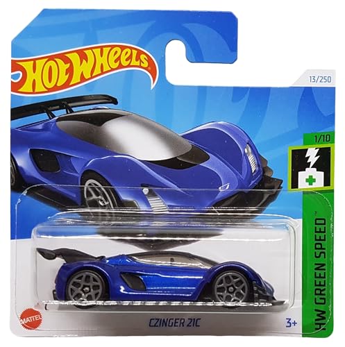 Hot Wheels - CZinger 21C - HW Green Speed 1/10 - HRY49 - Short Card - Hybrid-Sportwagen - Color Blue My Mind - Mattel 2024 von Hot Wheels