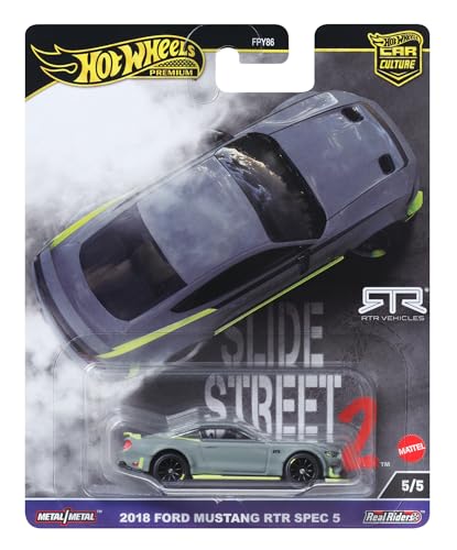 Hot Wheels Premium Ford Mustang RTR, Car Culture Circuit Legends-Fahrzeuge für Kinder ab 3 Jahren und Erwachsene Fans und Sammler, Premium-Kollektion von Car Culture im Maßstab 1:64, HKC85 von Hot Wheels