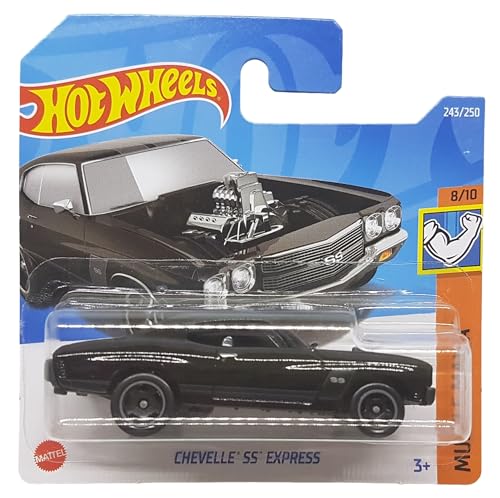 Hot Wheels - Chevelle SS Express - Muscle Mania 8/10 - HCV18 - Short Card - schwarz - Mattel 2022 von Hot Wheels