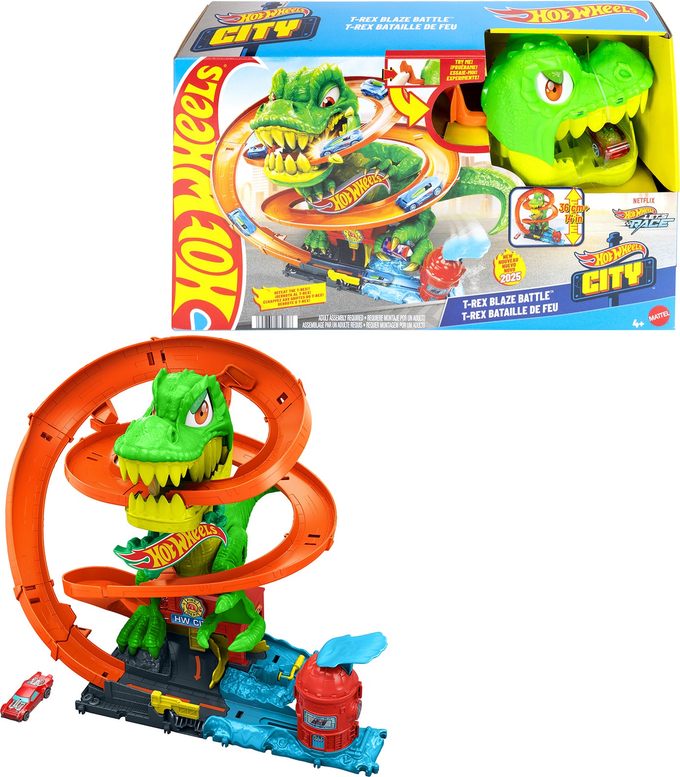 Hot Wheels City T-Rex Feuerwache Autorennbahn von Hot Wheels